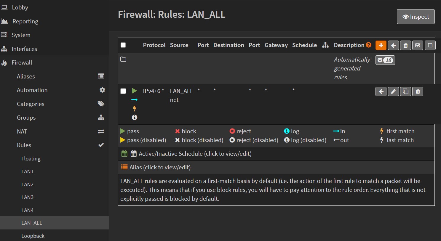 OPNsense Configuration Firewall/Rules